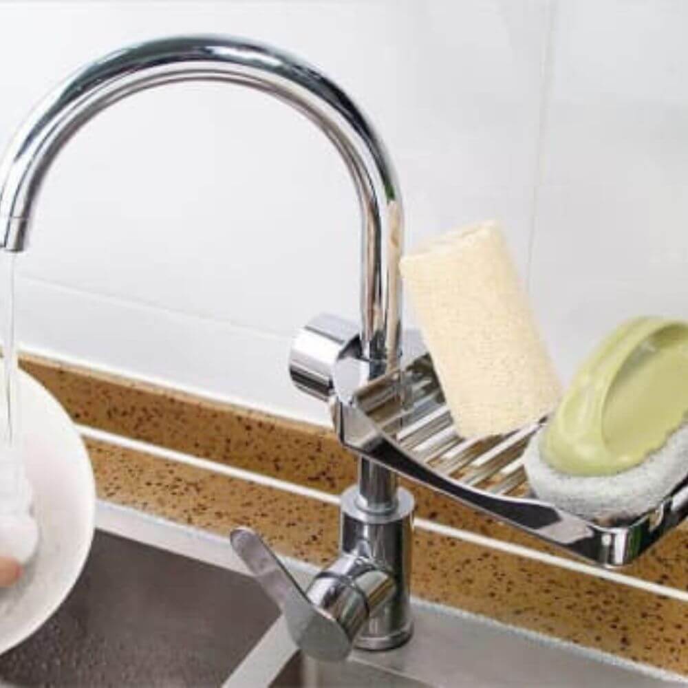 Stainless steel kitchen sink organizer